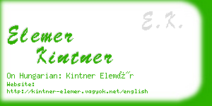 elemer kintner business card
